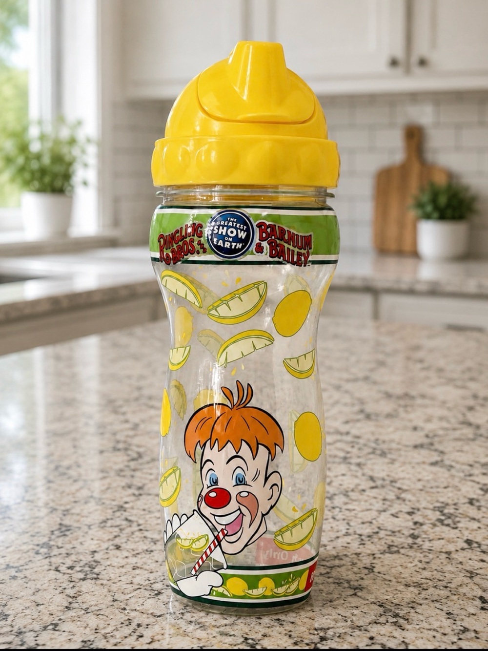 Vintage Ringling Brothers Circus Clown Plastic Lemonade Cup Bottle Tumbler